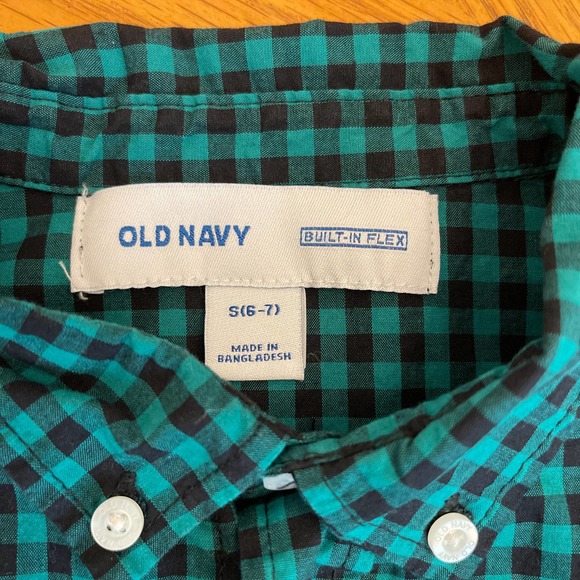 Old Navy Checked Shirt Boys Sz S (6-7) slightly used - Picture 5 of 6